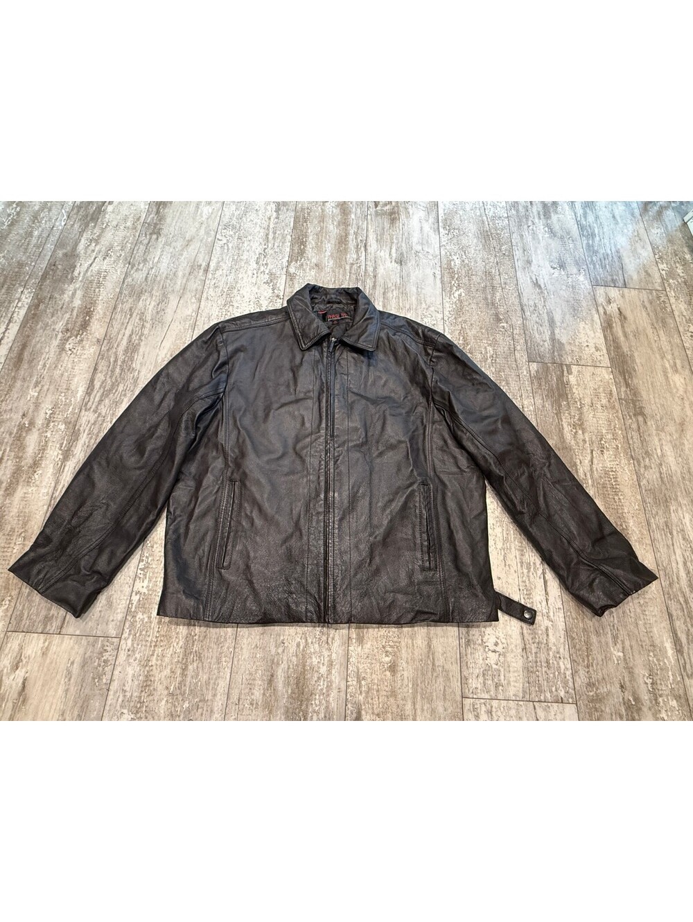 Phase Two XL Brown Genuine Leather Jacket Moto Y2K